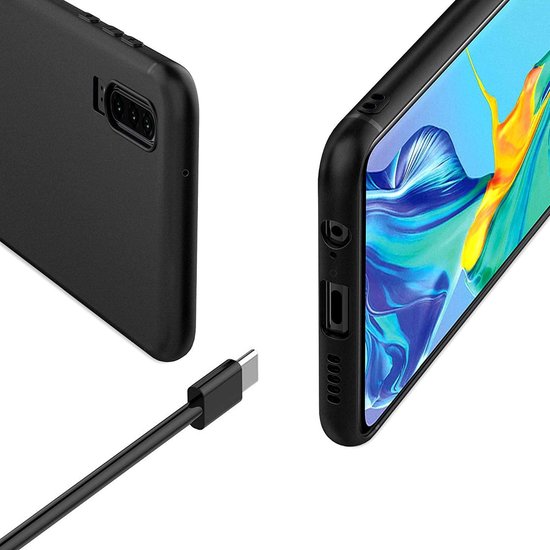Huawei P30 Hoesjes – Siliconen Backcover – Soft Grip – Schokbestendig – Zwart-Ilumina Benelux