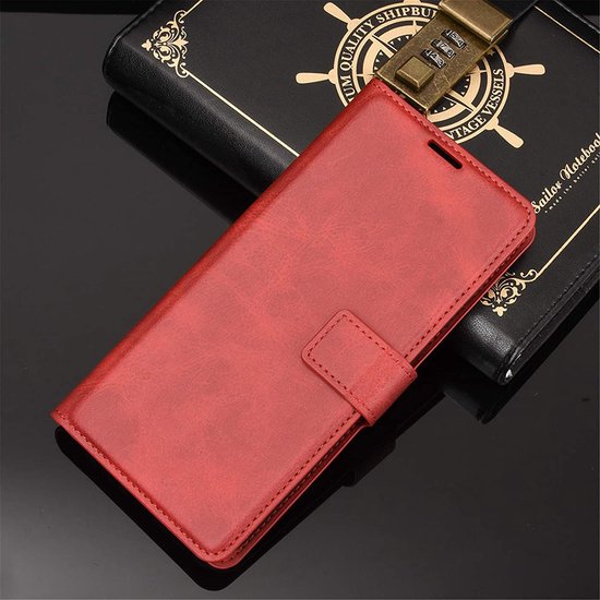Samsung Galaxy A13 5G Hoesjes – Portemonnee Bookcase – Magneetsluiting – 1x Gehard Glas Screenprotector – Rood-Ilumina Benelux