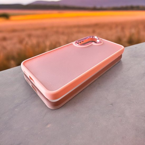 Backcover Military - Geschikt voor: Samsung Galaxy A14 -Stevige Case met Soft TPU-bumperranden - Roze