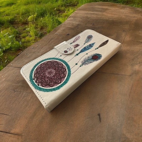 Elite Bookcase Geschikt voor: Samsung Galaxy A34 Hoesje met Magnetische Sluiting en Pasjeshouder - Droomvanger Print