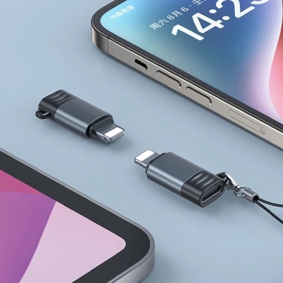 USB-C naar Lightning Adapter – Converter – Geschikt voor iPhone en iPad – 2.4A Snelladen – 480 Mbps Dataoverdracht-USB-Kabels-Ilumina Benelux