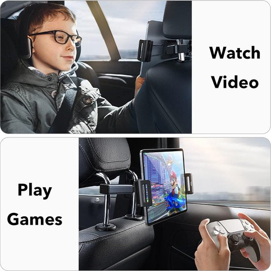 Tablethouder voor achterbank in de auto - Verstelbare Hoofdsteun Houder voor 4,4 tot 11 inch Tablets