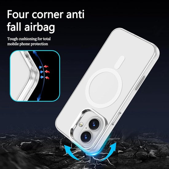 iPhone 16 Plus Hoesjes – Magnetische Backcover – MagSafe Compatibel – Slank & Schokbestendig – Wit-Ilumina Benelux