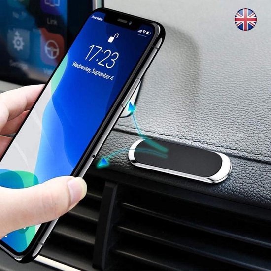 Telefoonhouder auto – Magnetische dashboardhouder – Ook voor muur bed keuken kantoor – Sterke magneet – Zwart-Ilumina Benelux