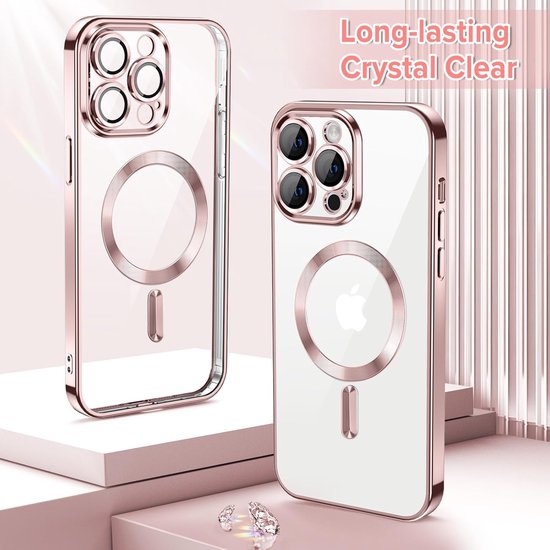iPhone 13 Hoesjes – Backcover – Camera Lens Protector – MagSafe Compatibel – Roze-Ilumina Benelux