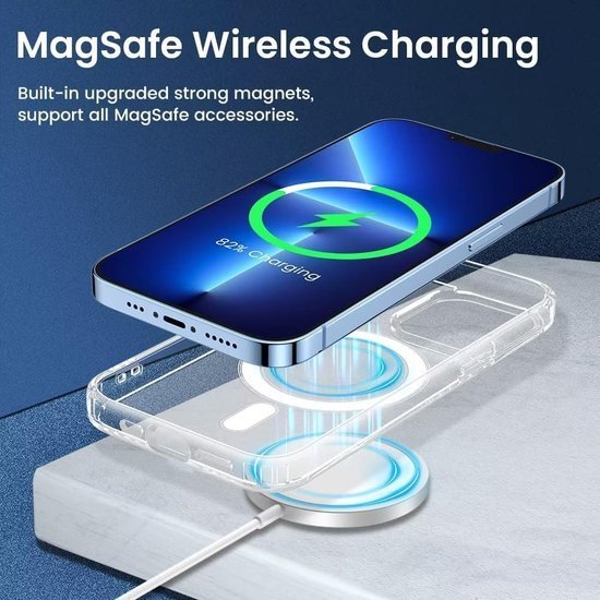 iPhone 14 Pro Hoesjes – Transparante MagSafe Backcover – Schokbestendige Hoeken – Doorzichtig-Ilumina Benelux