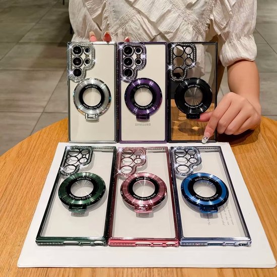 Back Cover Hoesje - Schattige met Diamanten steentjess - Geschikt voor: Samsung S25 - Roze