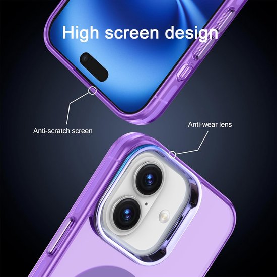 iPhone 16 Plus Hoesjes – Magnetische Backcover – MagSafe Compatibel – Slank & Schokbestendig – Paars-Ilumina Benelux