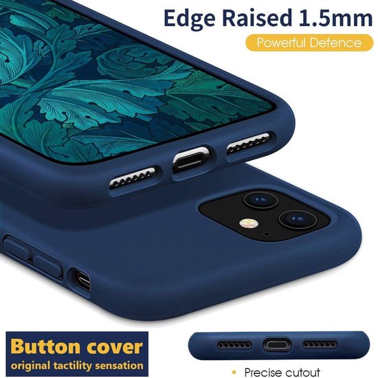 iPhone 11 Pro Max Hoesjes – Liquid Siliconen Backcover TPU – Soft Case – 2x Screenprotector Gehard Glas – Blauw-Ilumina Benelux