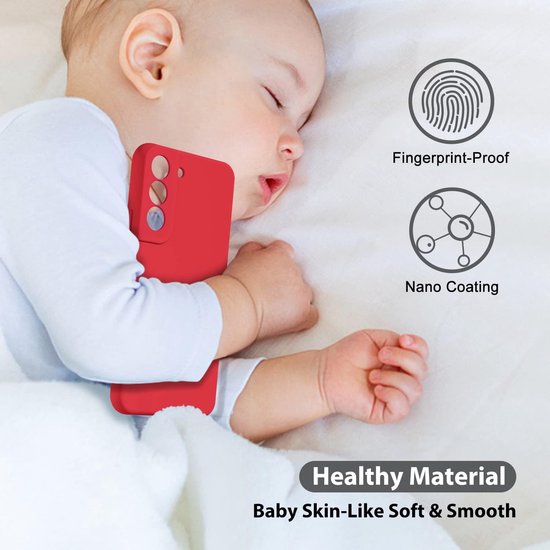 Samsung Galaxy S21 FE Hoesjes – Liquid Silicone Backcover – Soft Touch – Schokbestendig – Rood-Ilumina Benelux