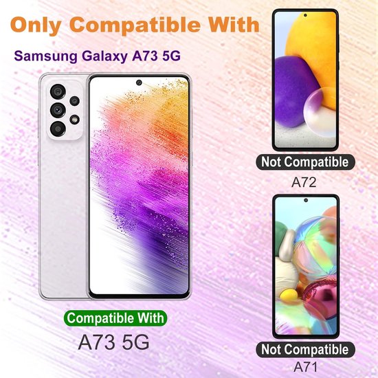 Anti-Shock silicone hoesje Transparant met 1 Pack Full Screenprotector Glas Geschikt voor: Samsung Galaxy A73 5G