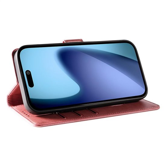 iPhone 17 Hoesjes – Luxe PU Kalfsleer Wallet – Bookcase Portemonneehoes – Pasjeshouder – Roségoud-Ilumina Benelux