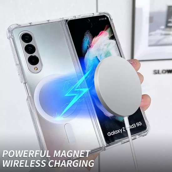 Samsung Galaxy Z Fold 4 Hoesjes – Transparante TPU Backcover – MagSafe Compatibel – Schokbestendig – Dun & Flexibel – Doorzichtig-Ilumina Benelux