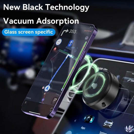 Telefoonhouder auto – Dashboard & Autoruit – Vacuüm Zuignap – Universeel – Zwart-Ilumina Benelux
