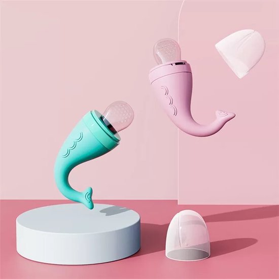 Fruitspeen baby – Siliconen fruitzuiger & bijtring – Anti verstikking – BPA-vrij – Roze-Ilumina Benelux