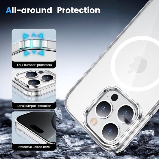 iPhone 16 Pro Hoesjes – Transparante Backcover – Schokbestendig – MagSafe Compatibel-Ilumina Benelux