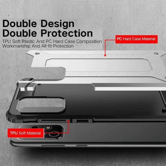 Samsung Galaxy A32 4G Hoesjes – Armor Hybrid Backcover – Schokbestendig – Blauw-Ilumina Benelux