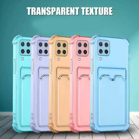 Samsung Galaxy A22 4G Hoesjes – TPU Backcover – Schokbestendig – Pasjeshouder – Roze