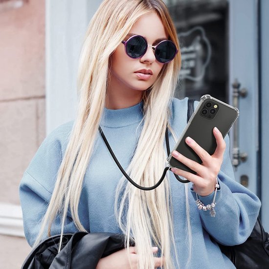 Samsung Galaxy A33 5G Hoesjes – Transparante Backcover met Koord – Anti-Kras – TPU – Transparant