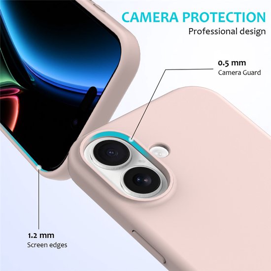 iPhone 17 Hoesjes – Liquid Silicone Backcover – Soft Touch – Schokbestendig – Roze-Ilumina Benelux