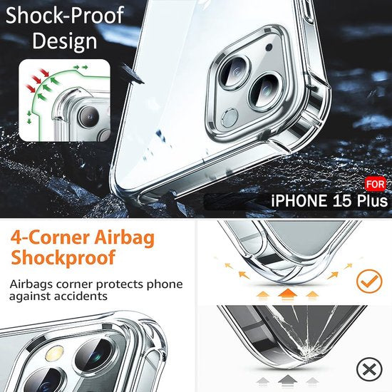 iPhone 15 Plus Hoesjes – Crystal Clear Backcover – Schokbestendig – Transparant-Ilumina Benelux