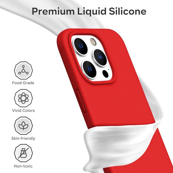 iPhone 15 Plus Hoesjes – Liquid Siliconen Backcover – Soft Touch – Schokbestendig – Rood-Ilumina Benelux