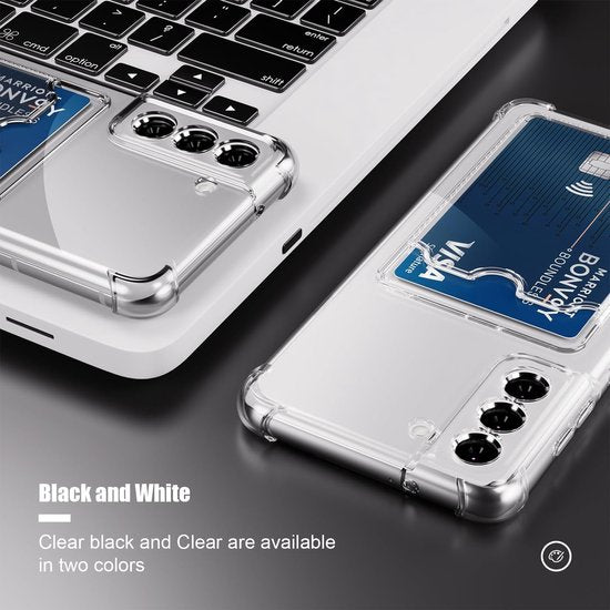 Samsung Galaxy S22 Plus Hoesjes – TPU Backcover – Schokbestendig – Pasjeshouder Kaarthouder – Roze