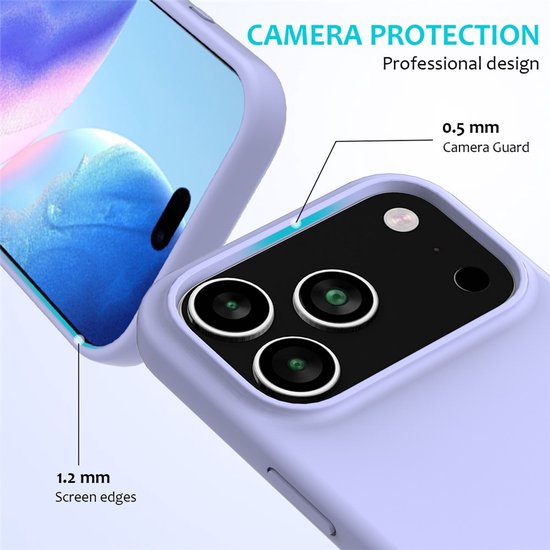 iPhone 17 Pro Max Hoesjes – Liquid Siliconen Backcover – Soft Touch – Schokbestendig – Lila-Ilumina Benelux