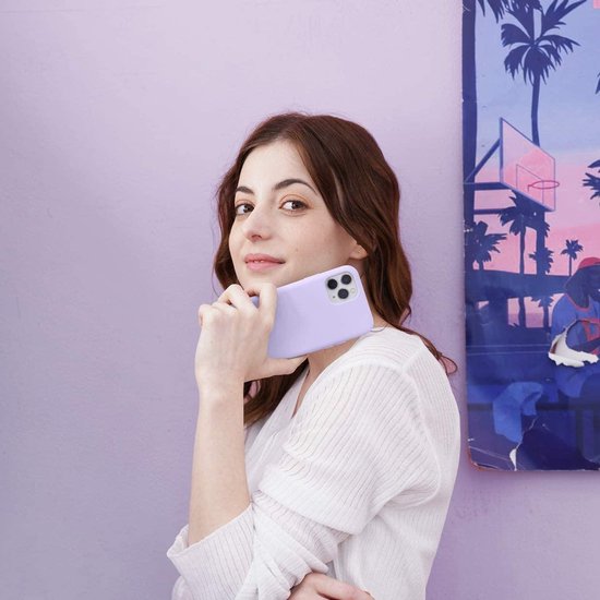 iPhone 12 Pro Max Hoesjes – Liquid Siliconen Backcover – Schokbestendig – Premium – Lavendel-Ilumina Benelux