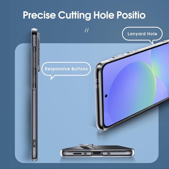 Samsung Galaxy S24 FE Hoesjes – Transparante Siliconen Backcover – Soft Grip – Inclusief 2x Screenprotector-Ilumina Benelux