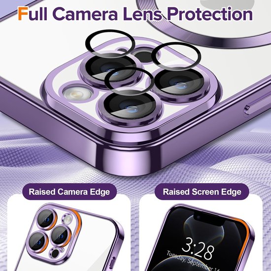 iPhone 13 Pro Hoesjes – Backcover – Camera Lens Protector – MagSafe Compatibel – Paars-Ilumina Benelux