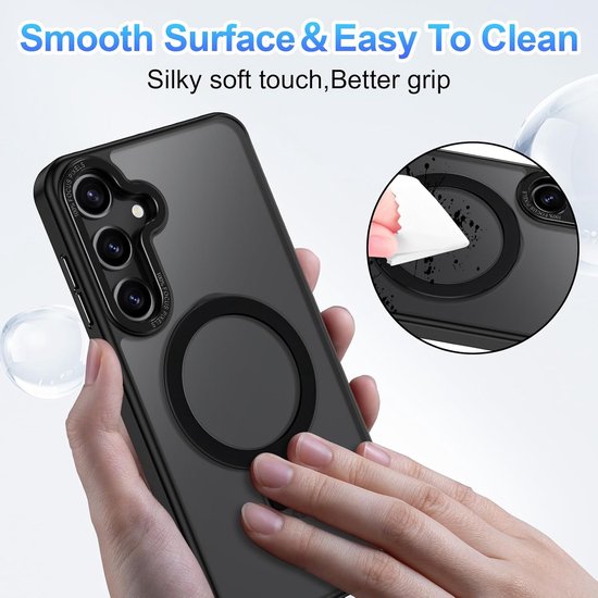 Samsung Galaxy S25 Hoesjes – MagSafe Backcover met Standaard – Schokbestendig – Zwart-Ilumina Benelux