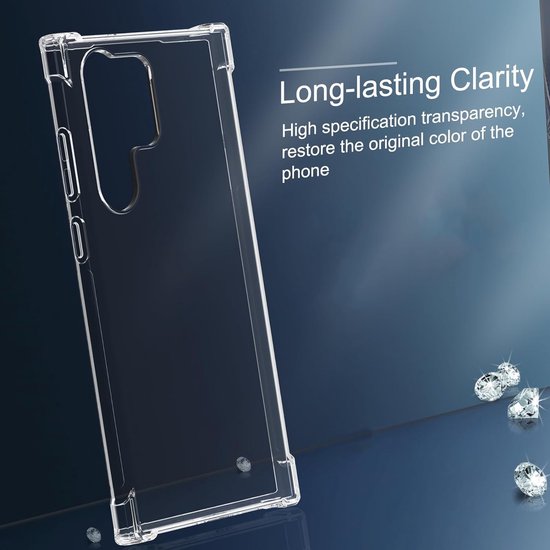 Samsung Galaxy S24 Ultra Hoesjes – Siliconen Backcover – Schokbestendig – Transparant – Inclusief 2x Screenprotector-Ilumina Benelux