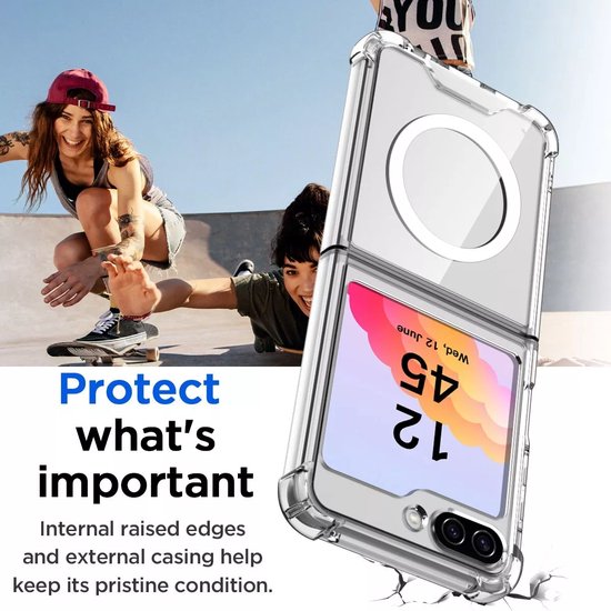 Samsung Galaxy Z Flip 5 Hoesjes – Transparante TPU Backcover – MagSafe Compatibel – Schokbestendig – Dun & Flexibel – Doorzichtig-Ilumina Benelux