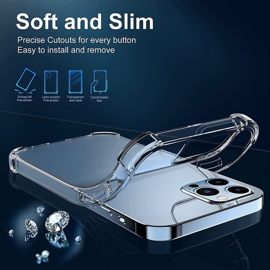 iPhone 14 Hoesjes – Schokbestendige Siliconen Backcover – 2x Screenprotector Gehard Glas – Anti Kras-Ilumina Benelux