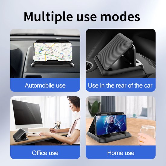 Telefoonhouder auto – Dashboard plakmontage – 360° draaibaar – Universeel voor smartphones – Zwart-Ilumina Benelux