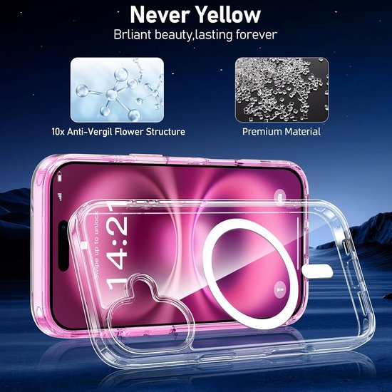iPhone 16 Plus Hoesjes – Transparante Backcover – Schokbestendig – MagSafe Compatibel-Ilumina Benelux
