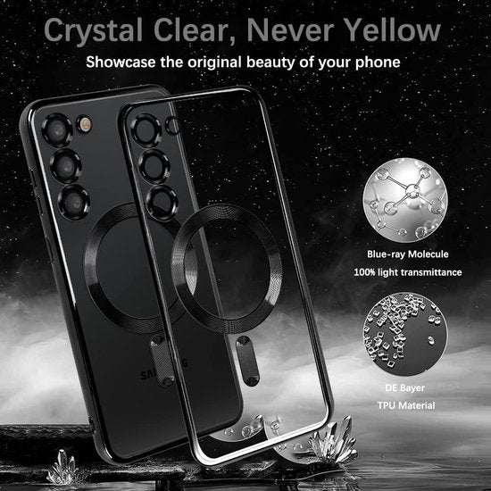 Samsung Galaxy S23 Hoesjes – Magnetische MagSafe Backcover – TPU – Camerabescherming – Zwart-Ilumina Benelux
