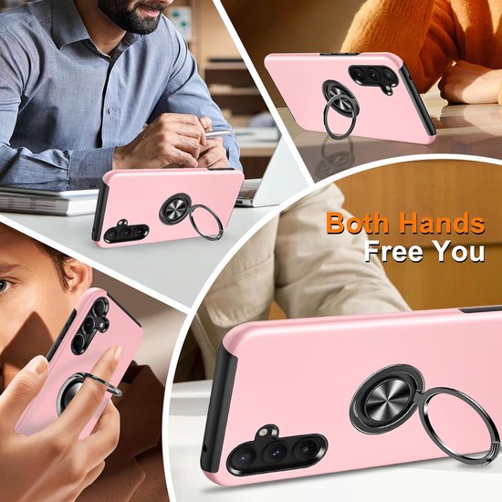 Backcover Shockproof Inclusief Screenprotector Gehard Glas - Hoesje Geschikt voor: Samsung Galaxy S24 Plus - Roze