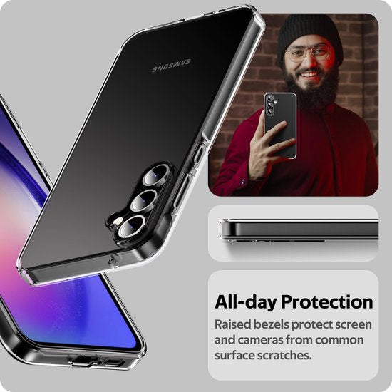 Soft Back Cover Hoesje Geschikt voor: Samsung Galaxy A55 Silicone - Transparant + 1X Screenprotector