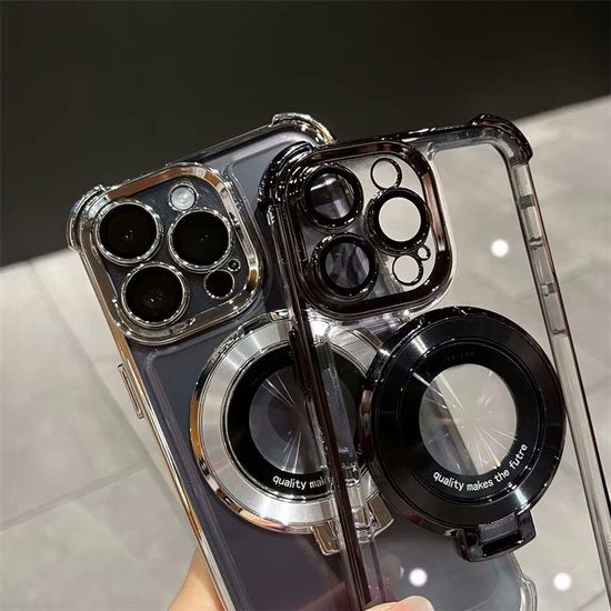 iPhone 13 Pro Hoesjes – Magnetische Backcover – Onzichtbare Ringstandaard – Schokbestendig – Goud-Ilumina Benelux