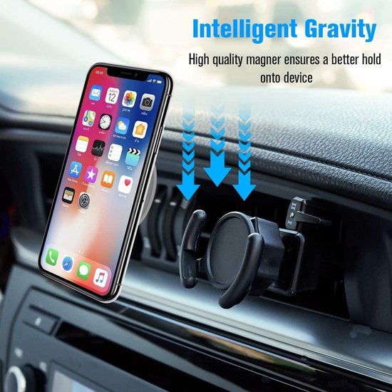 Telefoonhouder auto – Ventilatierooster montage – Universeel – Stevige grip – Zwart-Telefoonhouders-Ilumina Benelux