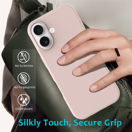 iPhone 17 Hoesjes – Liquid Siliconen Backcover – Soft Touch – Screenprotector + Camera Lens Protector – Roze-Ilumina Benelux