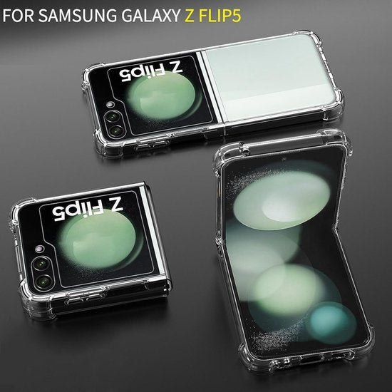 Samsung Galaxy Z Flip 5 Hoesjes – Siliconen Backcover – Schokbestendig – Transparant-Ilumina Benelux
