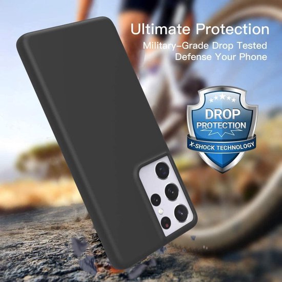Samsung Galaxy S21 Ultra Hoesjes – Siliconen Backcover – Soft Touch – Schokbestendig – Zwart-Ilumina Benelux