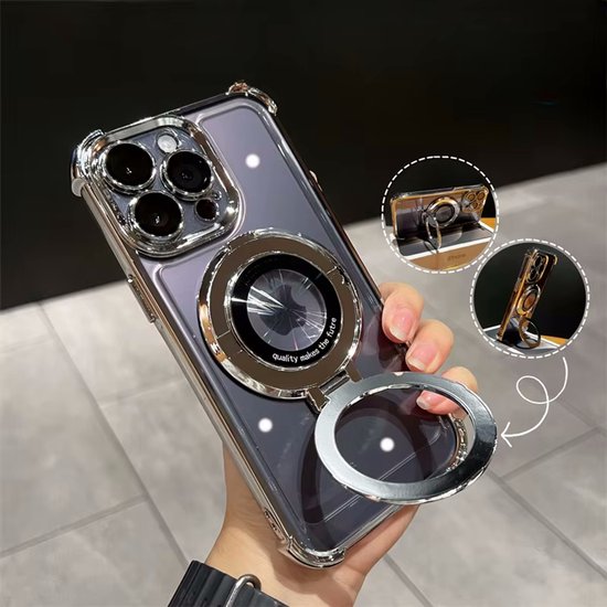 iPhone 11 Pro Hoesjes – Magnetische Backcover – Anti-shock – Onzichtbare Ringstandaard – Goud-Ilumina Benelux