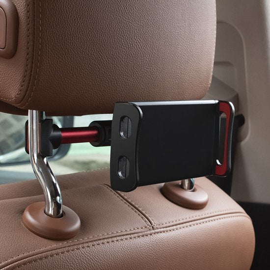 Tablethouder auto – Hoofdsteunhouder – Geschikt voor smartphone & tablet 4,7-10,5 inch – Verstelbaar – Rood-Tablethouder-Ilumina Benelux
