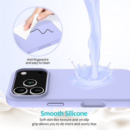 iPhone 17 Pro Max Hoesjes – Liquid Siliconen Backcover – Soft Touch – Schokbestendig – Lila-Ilumina Benelux