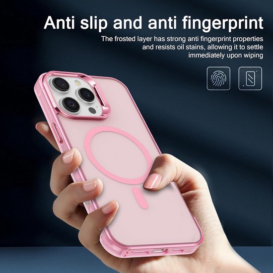 iPhone 16 Pro Hoesjes – Magnetische Backcover – MagSafe Compatibel – Slank & Schokbestendig – Roze-Ilumina Benelux