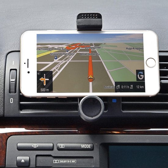 Telefoonhouder auto – Ventilatierooster klem – Universeel – 360° draaibaar – Zwart-Telefoonhouders-Ilumina Benelux